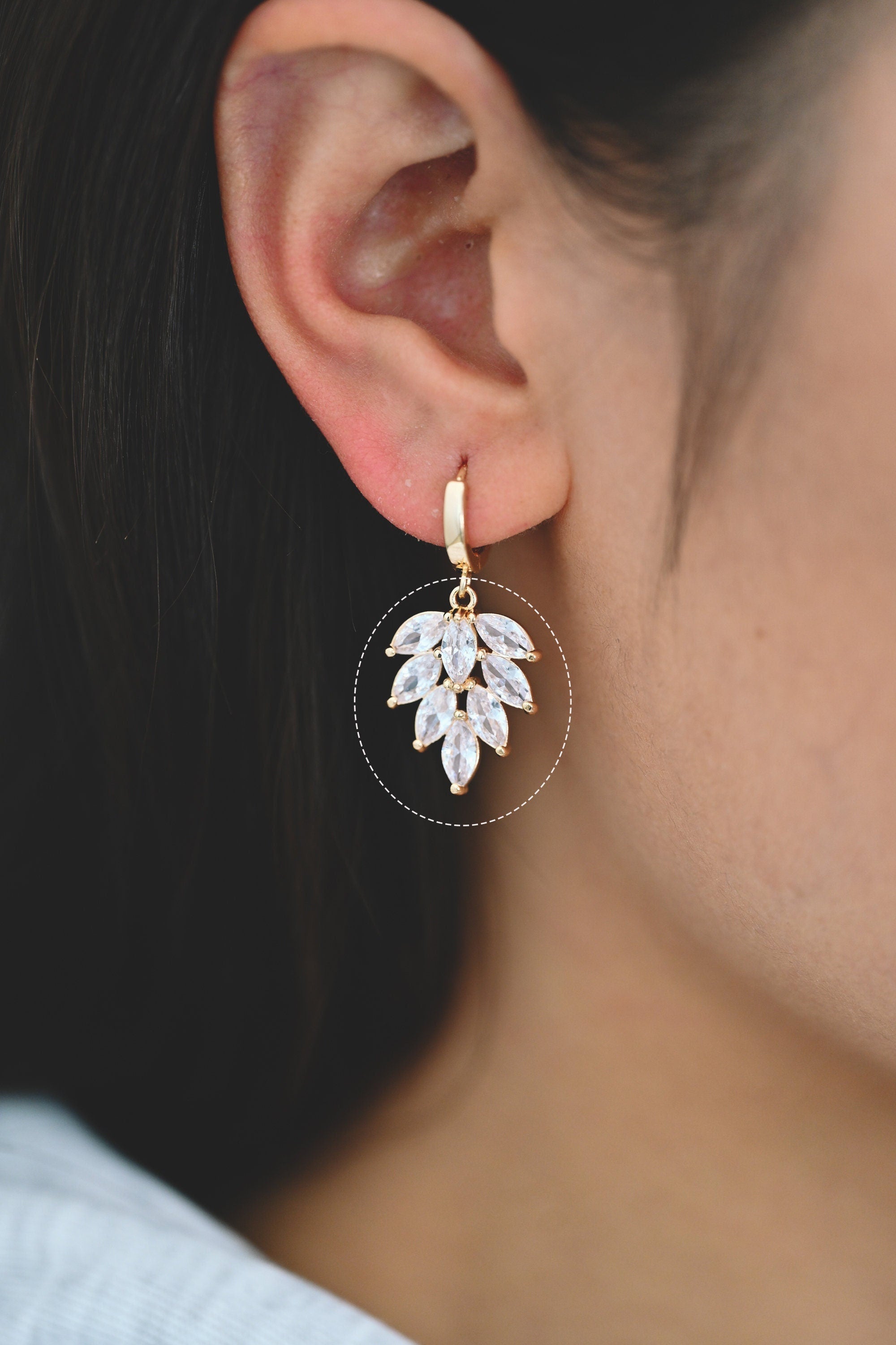 4pcs CZ pave Gold/ Silver Tone Leaf Charms, 18K Gold/ Rhodium plated Brass, 21/ 25mm, Cubic Zirconia Leaf Pendants (GB-3037)